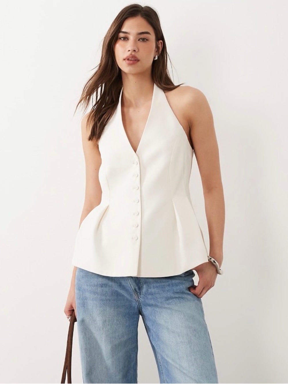 Mango Iguana Halter vest in Nude - Sz M